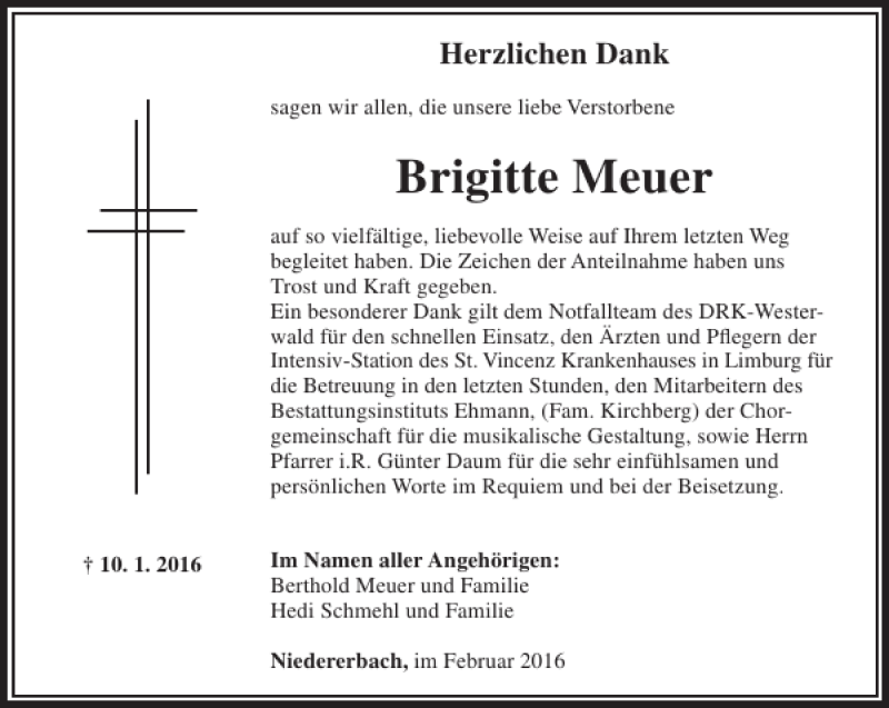 Traueranzeigen Von Brigitte Meuer Trauer Rheinmain De