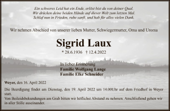 Traueranzeigen Von Sigrid Laux Trauer Rheinmain De