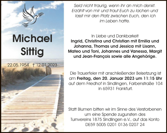 Traueranzeigen Von Michael Sittig Trauer Rheinmain De