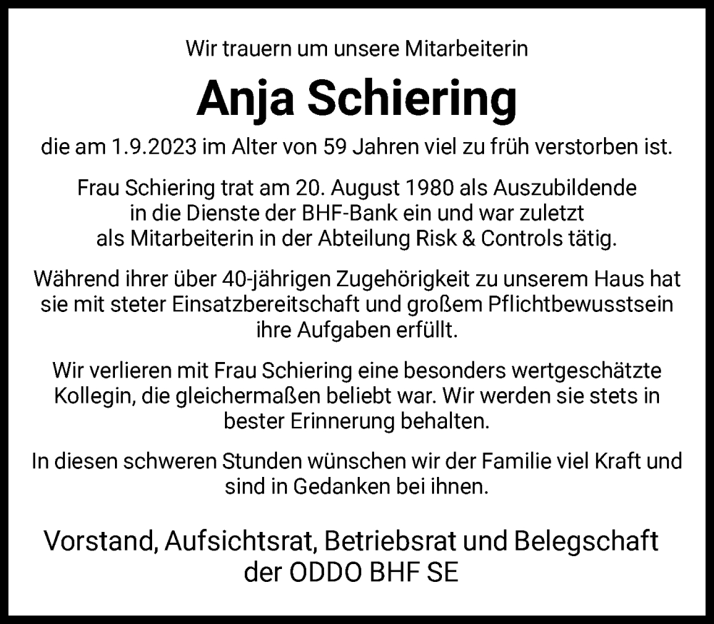 Traueranzeigen Von Anja Schiering Trauer Rheinmain De