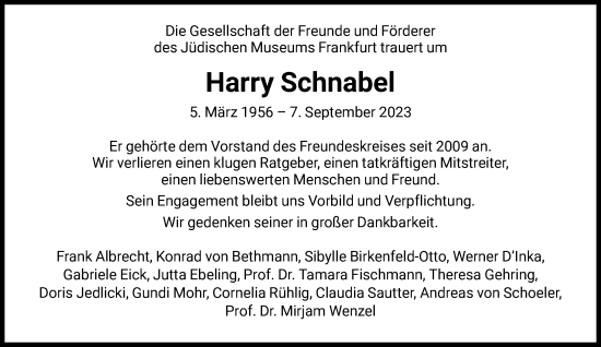 Traueranzeigen Von Harry Schnabel Trauer Rheinmain De