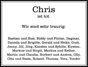 Traueranzeige von Christian Baden von Rhein Main Media