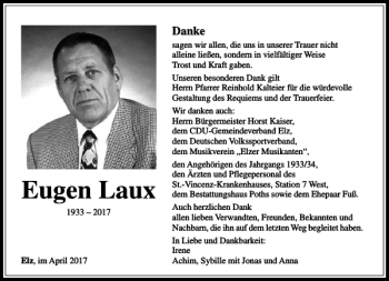 Traueranzeige von Eugen Laux von Rhein Main Media