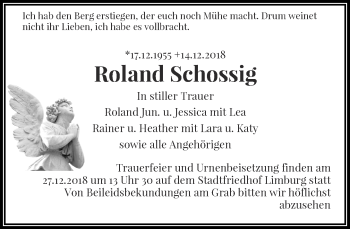 Traueranzeige von Roland Schossig von RMZ