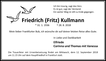 Traueranzeige von Friedrich Kullmann von RMZ