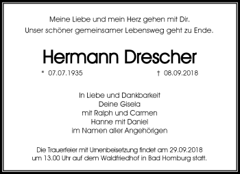 Traueranzeige von Hermann Drescher von RMZ