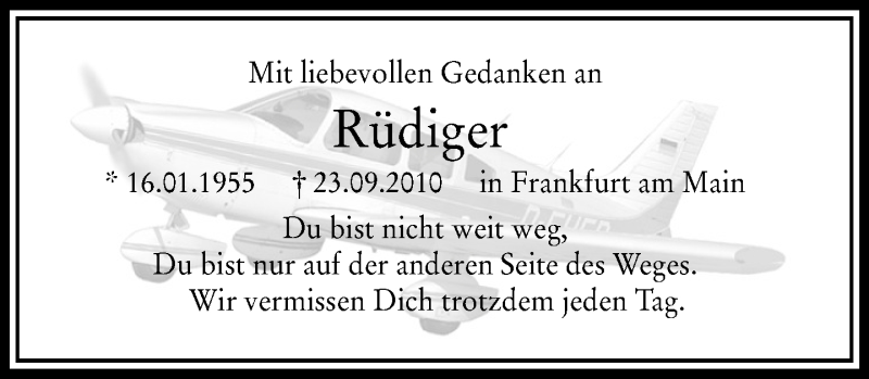  Traueranzeige für Rüdiger  vom 22.09.2018 aus RMZ