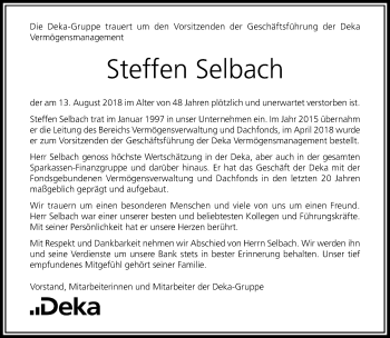 Traueranzeige von Steffen Selbach von RMZ