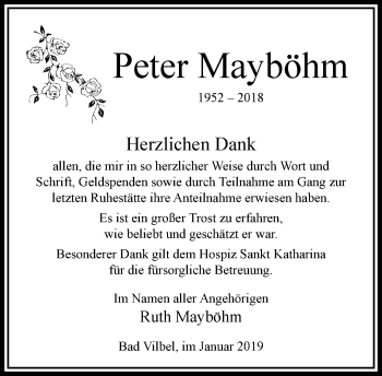 Traueranzeige von Peter Mayböhm von RMZ