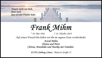 Traueranzeige von Frank Mihm von RMZ