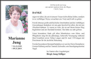 Traueranzeige von Marianne Jung von RMZ