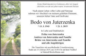 Traueranzeige von Bodo  von Juterzenka von RMZ