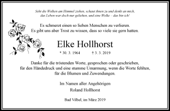 Traueranzeige von Elke Hollhorst von RMZ