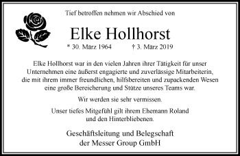 Traueranzeige von Elke Hollhorst von RMZ