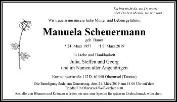 Traueranzeige von Manuela Scheuermann von RMZ