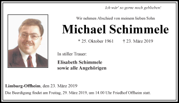Traueranzeige von Michael Schimmele von RMZ