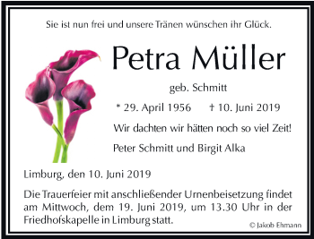 Traueranzeige von Petra Müller von RMZ