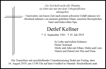 Traueranzeige von Detlef Kellner von RMZ