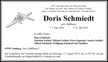 Traueranzeige von Dorothea Schmiedt von RMZ