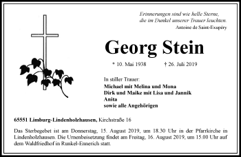 Traueranzeige von Georg Stein von RMZ