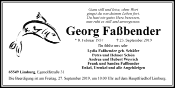 Traueranzeige von Georg Faßbender von RMZ