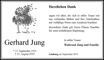 Traueranzeige von Gerhard Jung von RMZ