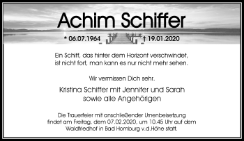 Traueranzeige von Achim Schiffer von RMZ