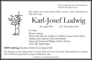 Traueranzeige von Karl-Josef Ludwig von RMZ