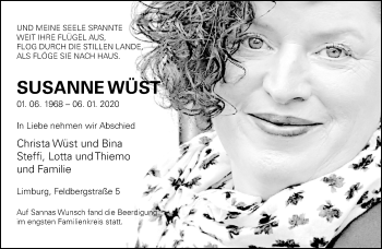 Traueranzeige von Susanne Wüst von RMZ