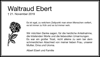 Traueranzeige von Waltraud Ebert von RMZ