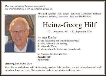 Traueranzeige von Heinz-Georg Hilf von FNP