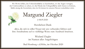 Traueranzeige von Margund Ziegler von FNP