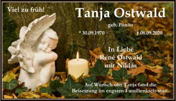 Traueranzeige von Tanja Ostwald von FNP