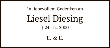 Traueranzeige von Liesel Diesing von FNP