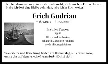 Traueranzeige von Erich Gudrian von RMZ