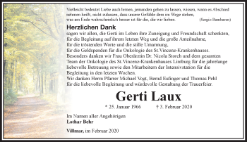 Traueranzeige von Gerti Laux von RMZ