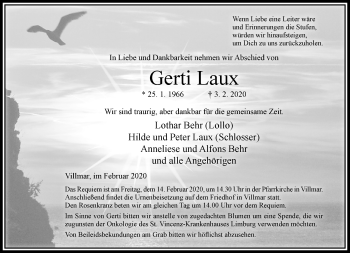 Traueranzeige von Gerti Laux von RMZ