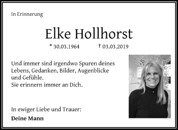 Traueranzeige von Elke Hollhorst von RMZ