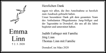 Traueranzeige von Emma Linn von RMZ