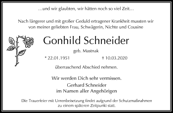 Traueranzeige von Gonhild Schneider von RMZ