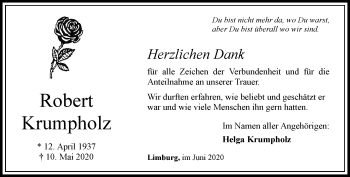 Traueranzeige von Robert Krumpholz von RMZ