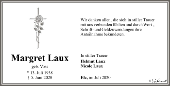 Traueranzeige von Magret Laux von FNP