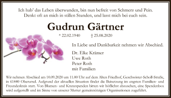 Traueranzeige von Gudrun Gärtner von FNP