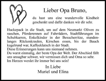 Traueranzeige von Bruno Egerer von FNP