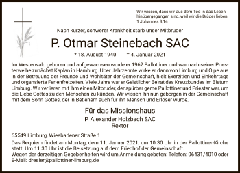 Traueranzeige von Otmar Steinebach von FNP