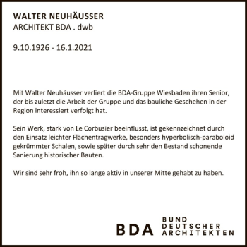 Traueranzeige von Walter Neuhäusser von FNP