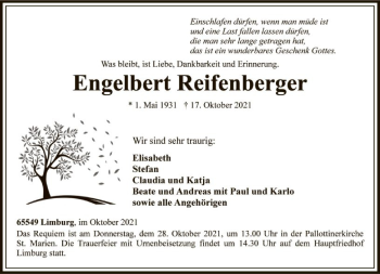 Traueranzeige von Engelbert Reifenberger von FNP