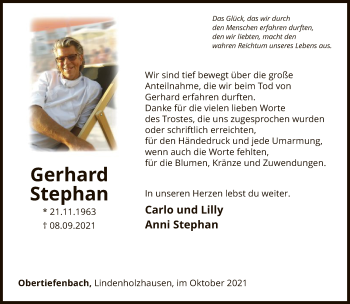 Traueranzeige von Gerhard Stephan von FNP