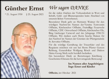 Traueranzeige von Günther Ernst von FNP