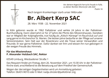 Traueranzeige von Albert Kerp von FNP